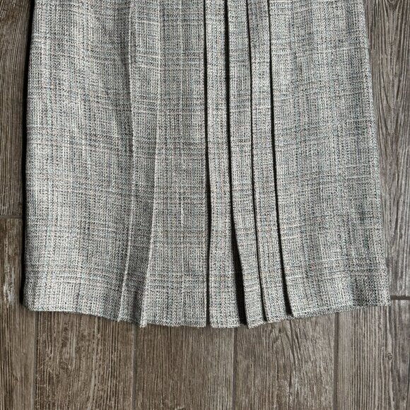 Vintage Gianni Skirt Womens Drop Waist Pleated Front Pencil 12 Tweed Midi Preppy - Picture 2 of 6
